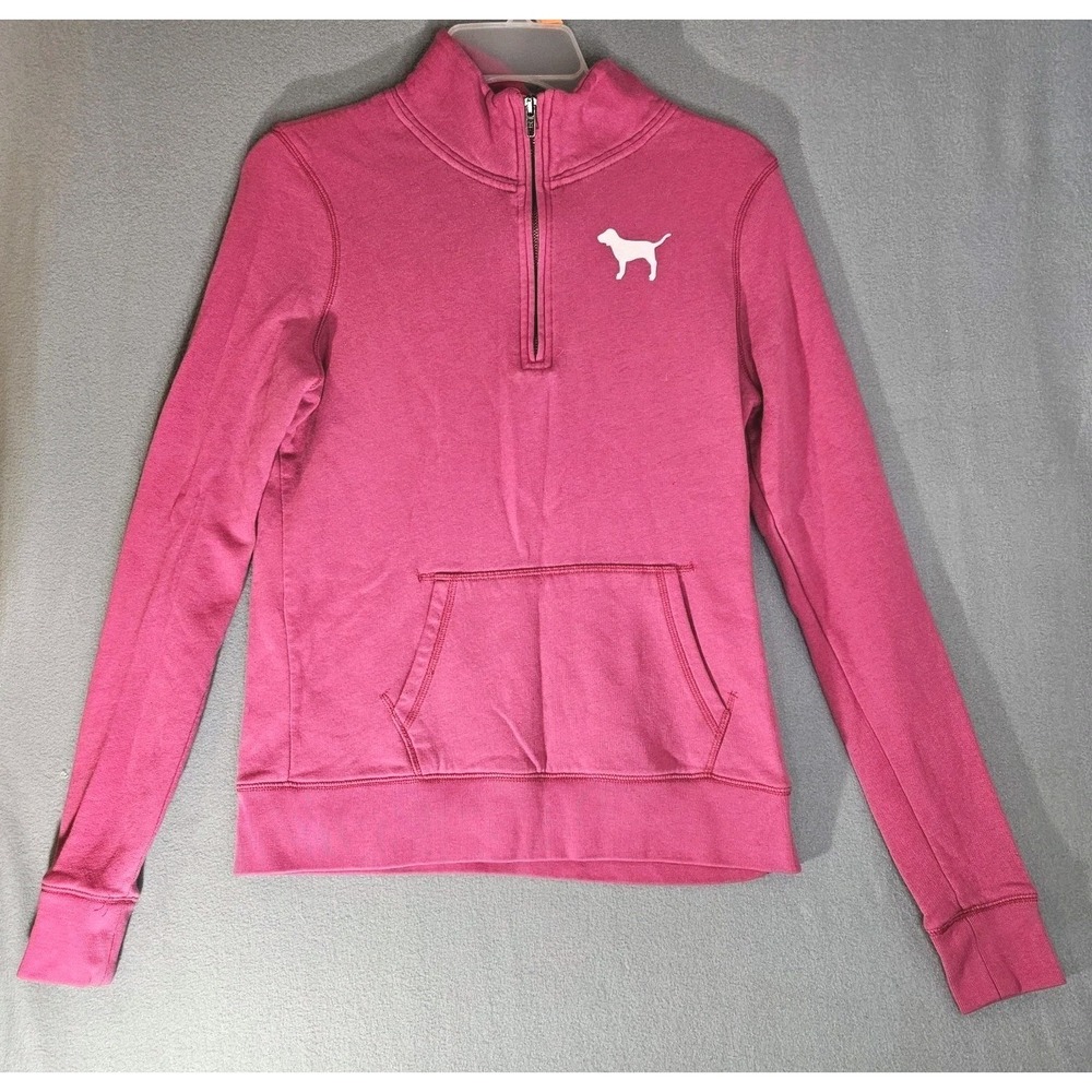 Victoria Secret PINK 3/4 zip pullover Sweatshirt size EXTRA SMALL EUC